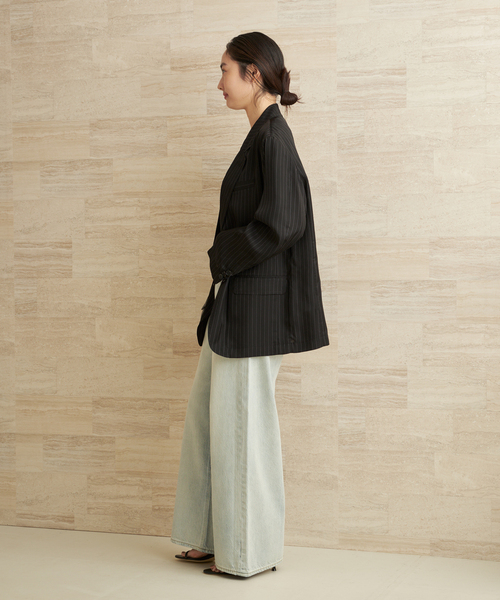 plage(プラージュ)の「JANE SMITH / ジェーンスミス WASHED CUPRO OVERSIZED 2B ジャケット(テーラードジャケット・レディース・ブラック・FREE)」の4枚目の写真