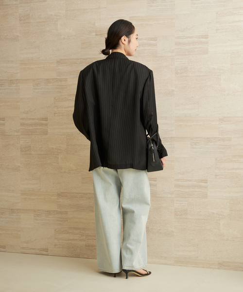plage(プラージュ)の「JANE SMITH / ジェーンスミス WASHED CUPRO OVERSIZED 2B ジャケット(テーラードジャケット・レディース・ブラック・FREE)」の5枚目の写真