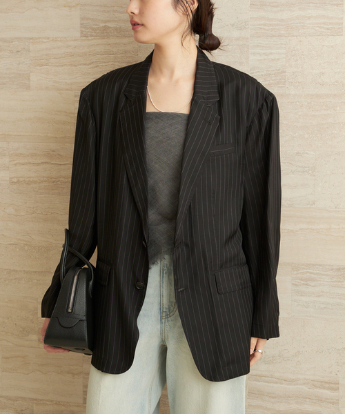 plage(プラージュ)の「JANE SMITH / ジェーンスミス WASHED CUPRO OVERSIZED 2B ジャケット(テーラードジャケット・レディース・ブラック・FREE)」の7枚目の写真