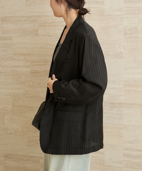 plage(プラージュ)の「JANE SMITH / ジェーンスミス WASHED CUPRO OVERSIZED 2B ジャケット(テーラードジャケット・レディース・ブラック・FREE)」の8枚目の写真