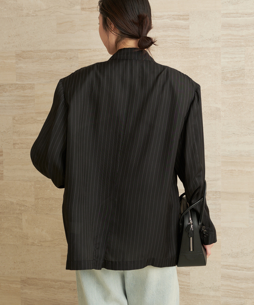 plage(プラージュ)の「JANE SMITH / ジェーンスミス WASHED CUPRO OVERSIZED 2B ジャケット(テーラードジャケット・レディース・ブラック・FREE)」の9枚目の写真