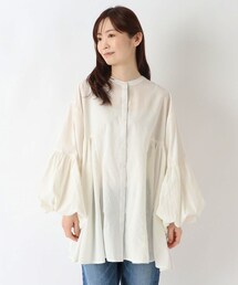 ポプリンバックティアードブラウス
