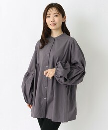 ポプリンバックティアードブラウス