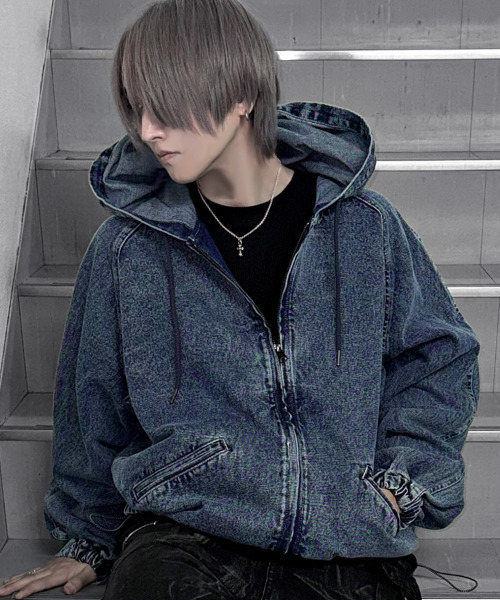 CavariA(キャバリア)の「『CavariA/キャバリア』デニムジップパーカー(パーカー・メンズ・ブルー/ブラック・L/M)」の7枚目の写真