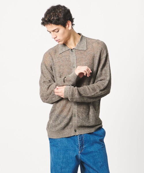 LOEFF(ロエフ)の「<LOEFF>ピンポンツリースポンジ メッシュ カーディガン UNISEX(カーディガン/ボレロ・レディース・モカ/ネイビー・0/1/2)」の4枚目の写真