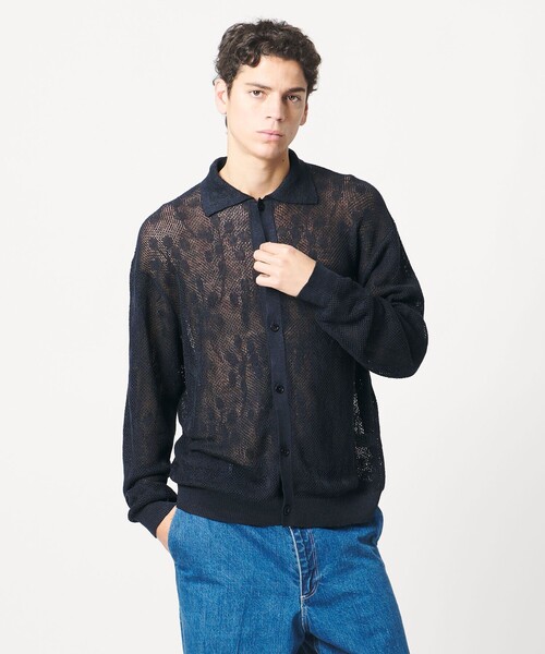 LOEFF(ロエフ)の「<LOEFF>ピンポンツリースポンジ メッシュ カーディガン UNISEX(カーディガン/ボレロ・レディース・モカ/ネイビー・0/1/2)」の7枚目の写真