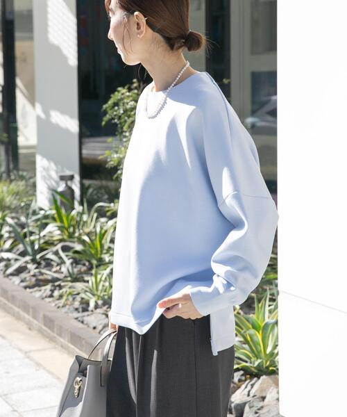 ITEMS URBANRESEARCH（アイテムズ アーバンリサーチ）の「ダンボールバックジッププルオーバー（スウェット・レディース・ネイビー/オフホワイト/ライトブルー・FREE）」の10枚目の写真