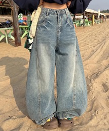 yuue' ( wear )（ユーイ）の「カーブワイドデニムパンツ/ユニセックス（デニムパンツ）」