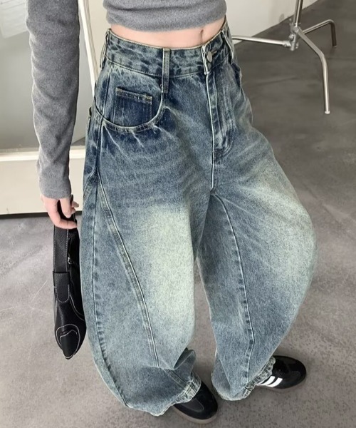 yuue' ( wear )（ユーイ）の「カーブワイドデニムパンツ/ユニセックス（デニムパンツ・レディース・ブルー・S/M/L）」の10枚目の写真