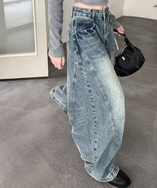 yuue' ( wear )（ユーイ）の「カーブワイドデニムパンツ/ユニセックス（デニムパンツ・レディース・ブルー・S/M/L）」の11枚目の写真