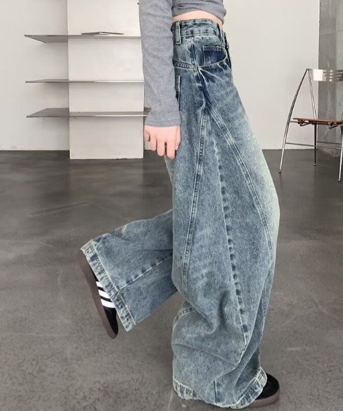 yuue' ( wear )（ユーイ）の「カーブワイドデニムパンツ/ユニセックス（デニムパンツ・レディース・ブルー・S/M/L）」の12枚目の写真