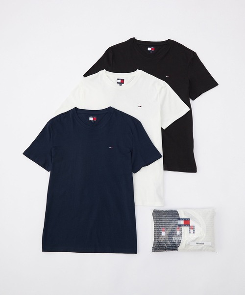 tommy jeans(トミー ジーンズ)の「【オンライン限定】ユニセックス クルーネックTシャツ 3枚パック(ホワイト/ブラック/ネイビー)(Tシャツ/カットソー・メンズ・マルチ・MEDIUM/LARGE/XX-LARGE/SMALL/X-LARGE)」の1枚目の写真