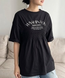 シャーリングロゴペプラムTシャツ【遮熱・防シワ・接触冷感・UV対策】
