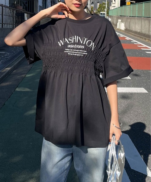 RANAN（ラナン）の「【遮熱・防シワ・接触冷感・UV対策】多機能シャーリングプリントTシャツ（Tシャツ/カットソー・レディース・ブルー/ブラック/ホワイト・LL/M/L）」の3枚目の写真
