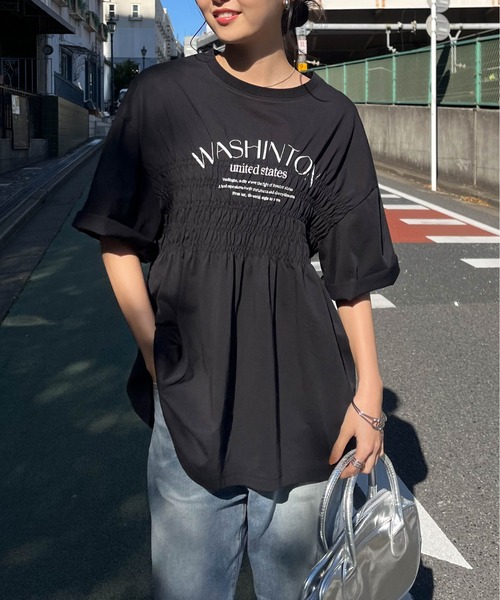 RANAN（ラナン）の「【遮熱・防シワ・接触冷感・UV対策】多機能シャーリングプリントTシャツ（Tシャツ/カットソー・レディース・ブルー/ブラック/ホワイト・LL/M/L）」の10枚目の写真