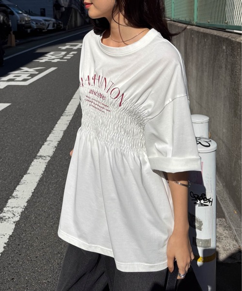 RANAN（ラナン）の「【遮熱・防シワ・接触冷感・UV対策】多機能シャーリングプリントTシャツ（Tシャツ/カットソー・レディース・ブルー/ブラック/ホワイト・LL/M/L）」の5枚目の写真