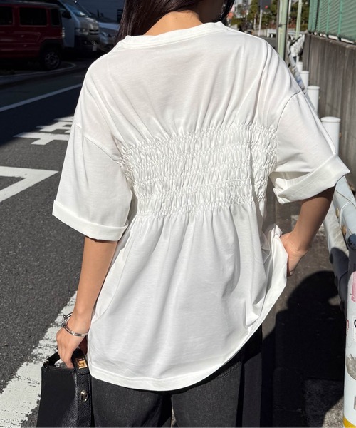 RANAN（ラナン）の「【遮熱・防シワ・接触冷感・UV対策】多機能シャーリングプリントTシャツ（Tシャツ/カットソー・レディース・ブルー/ブラック/ホワイト・LL/M/L）」の6枚目の写真