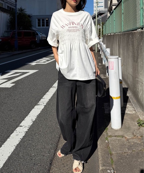 RANAN（ラナン）の「【遮熱・防シワ・接触冷感・UV対策】多機能シャーリングプリントTシャツ（Tシャツ/カットソー・レディース・ブルー/ブラック/ホワイト・LL/M/L）」の9枚目の写真