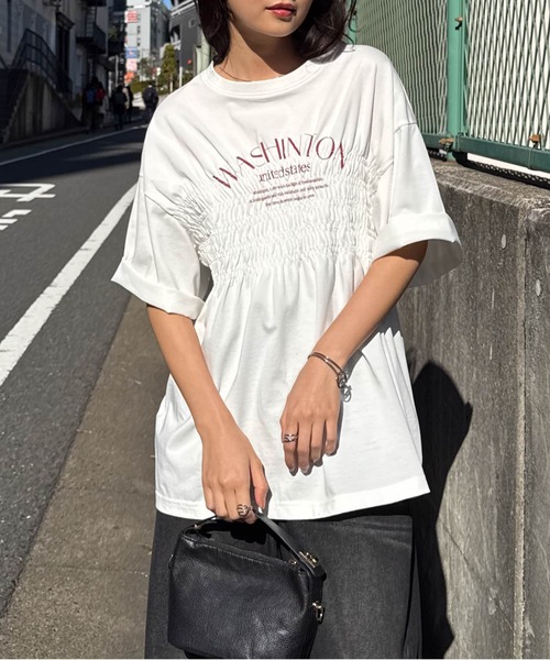 RANAN（ラナン）の「【遮熱・防シワ・接触冷感・UV対策】多機能シャーリングプリントTシャツ（Tシャツ/カットソー・レディース・ブルー/ブラック/ホワイト・LL/M/L）」の7枚目の写真