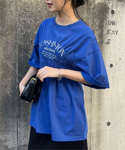 RANAN（ラナン）の「【遮熱・防シワ・接触冷感・UV対策】多機能シャーリングプリントTシャツ（Tシャツ/カットソー・レディース・ブルー/ブラック/ホワイト・LL/M/L）」の18枚目の写真