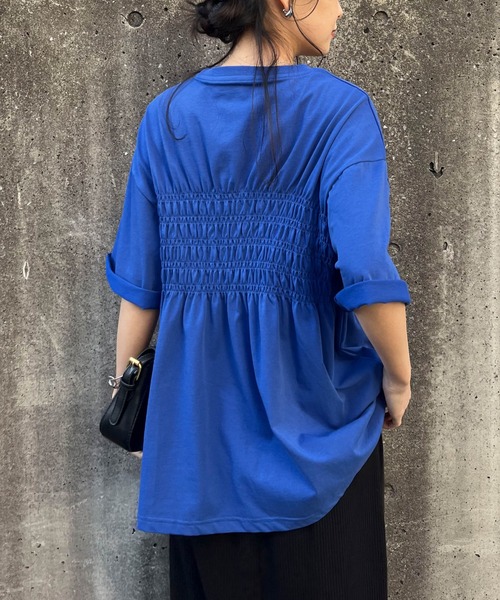 RANAN（ラナン）の「【遮熱・防シワ・接触冷感・UV対策】多機能シャーリングプリントTシャツ（Tシャツ/カットソー・レディース・ブルー/ブラック/ホワイト・LL/M/L）」の20枚目の写真