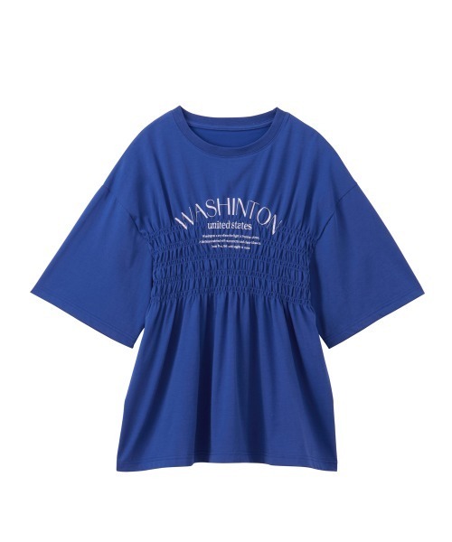 RANAN(ラナン)の「シャーリングロゴペプラムTシャツ【遮熱・防シワ・接触冷感・UV対策】(Tシャツ/カットソー・レディース・ブルー/ブラック/ホワイト・LL/M/L)」の21枚目の写真