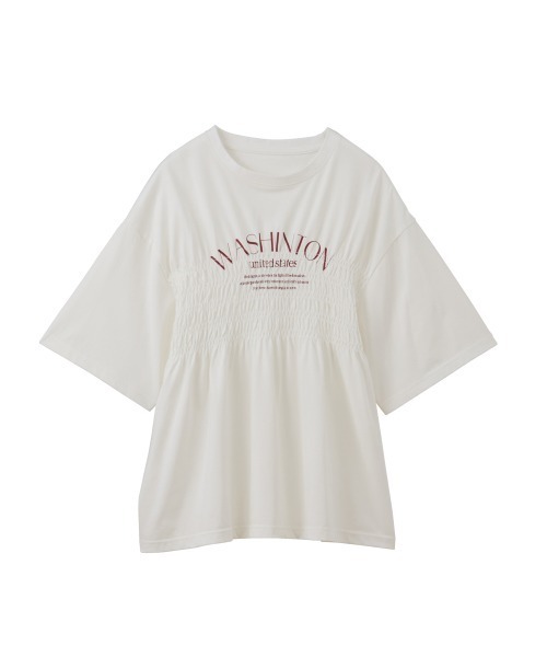 RANAN(ラナン)の「シャーリングロゴペプラムTシャツ【遮熱・防シワ・接触冷感・UV対策】(Tシャツ/カットソー・レディース・ブルー/ブラック/ホワイト・LL/M/L)」の20枚目の写真