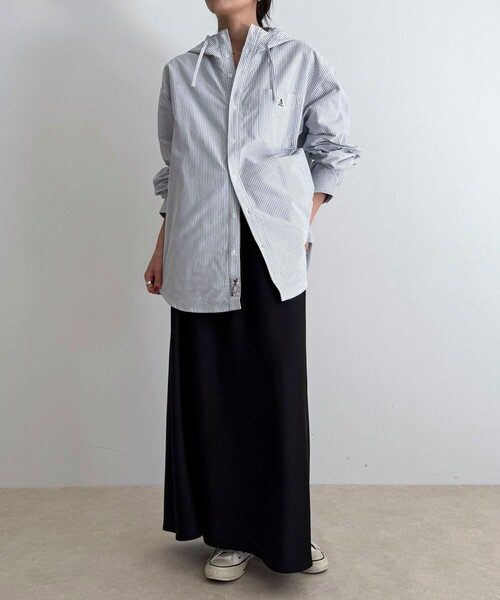 fredy emue（フレディエミュ）の「【GEVACO/ゲバコ】フーディシャツ（シャツ/ブラウス・レディース・パープル系その他/ブラック系その他/ブルー系その他・38）」の5枚目の写真