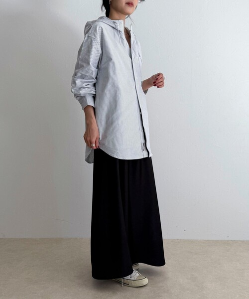 fredy emue（フレディエミュ）の「【GEVACO/ゲバコ】フーディシャツ（シャツ/ブラウス・レディース・パープル系その他/ブラック系その他/ブルー系その他・38）」の7枚目の写真