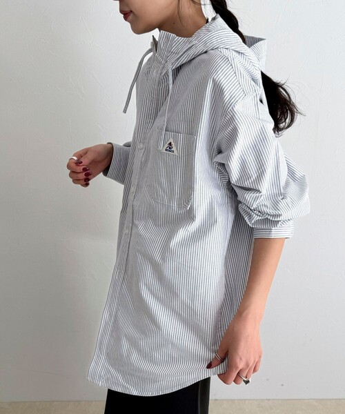 fredy emue（フレディエミュ）の「【GEVACO/ゲバコ】フーディシャツ（シャツ/ブラウス・レディース・パープル系その他/ブラック系その他/ブルー系その他・38）」の11枚目の写真