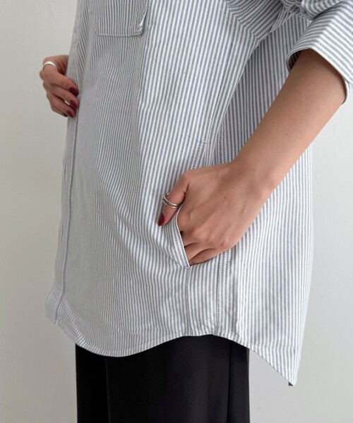 fredy emue（フレディエミュ）の「【GEVACO/ゲバコ】フーディシャツ（シャツ/ブラウス・レディース・パープル系その他/ブラック系その他/ブルー系その他・38）」の22枚目の写真