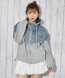 GORGE（ゴージ）の「《デニム切り替え×フード付き》ブルゾン/秋冬春/全2色（ブルゾン）」