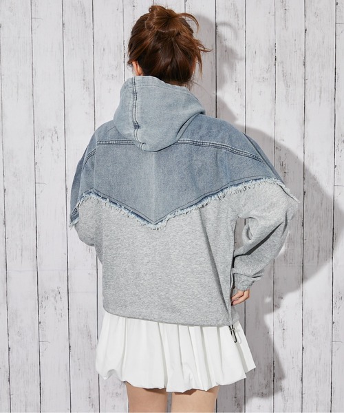 GORGE(ゴージ)の「《デニム切り替え×フード付き》ブルゾン/秋冬春/全2色(ブルゾン・レディース・ブラック/グレー・F)」の12枚目の写真