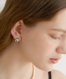 one touch ball earrings (E005_silver small)