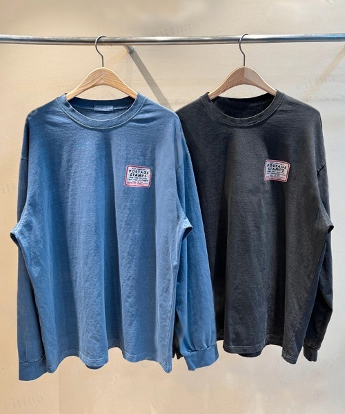 Dalfwin(ダールフィン)の「韓国ファッション POSTAGEヴィンテージプリント長袖Tシャツ(Tシャツ/カットソー・レディース・ブルー/チャコールグレー・FREE)」の16枚目の写真