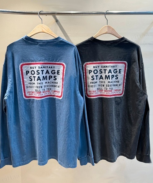 Dalfwin(ダールフィン)の「韓国ファッション POSTAGEヴィンテージプリント長袖Tシャツ(Tシャツ/カットソー・レディース・ブルー/チャコールグレー・FREE)」の17枚目の写真