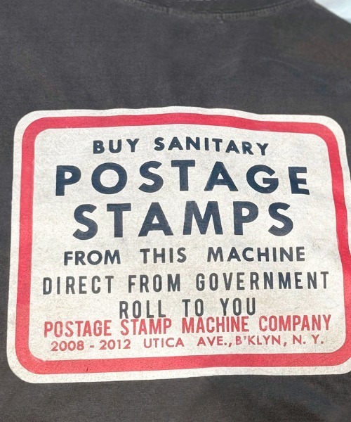 Dalfwin(ダールフィン)の「韓国ファッション POSTAGEヴィンテージプリント長袖Tシャツ(Tシャツ/カットソー・レディース・ブルー/チャコールグレー・FREE)」の14枚目の写真