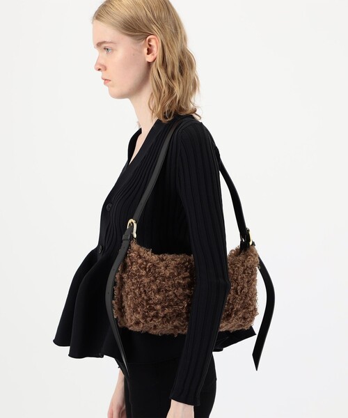 VIOLAd'ORO(ヴィオラドーロ)の「VIOLAd'ORO フェイクファー ショルダーバッグ(ハンドバッグ・レディース・ダークブラウン・FREE)」の9枚目の写真