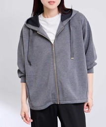 布帛切り替え ジップパーカー