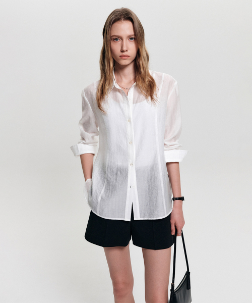 ルイ スリム ウィンクル シャツ_ホワイト / LEI SLIM WRINKLE SHIRT_WHITE
