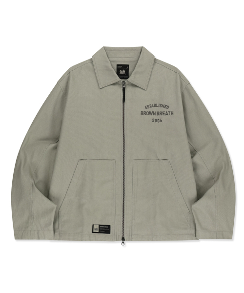 BROWNBREATH(ブラウンブレス)の「OXFORD ZIP UP JACKET - LIGHT GREY(デニムジャケット・レディース・その他・SMALL/MEDIUM/LARGE/X-LARGE)」の1枚目の写真