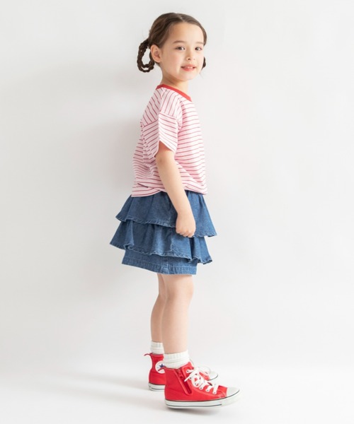 DRC branshes(ディーアールシーブランシェス)の「【WEB限定/DRC】デニムフリルスカパン(デニムパンツ・キッズ・ネイビー/ブラック/ブルー・150/100/130/140/110/120)」の6枚目の写真