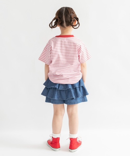 DRC branshes(ディーアールシーブランシェス)の「【WEB限定/DRC】デニムフリルスカパン(デニムパンツ・キッズ・ネイビー/ブラック/ブルー・150/100/130/140/110/120)」の7枚目の写真
