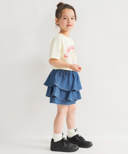DRC branshes(ディーアールシーブランシェス)の「【WEB限定/DRC】デニムフリルスカパン(デニムパンツ・キッズ・ネイビー/ブラック/ブルー・150/100/130/140/110/120)」の10枚目の写真