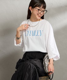 MICA&DEAL | [MICA&DEAL/マイカアンドディール] CHAILLY ロールスリーブ7分袖プリントTシャツ(Tシャツ/カットソー)