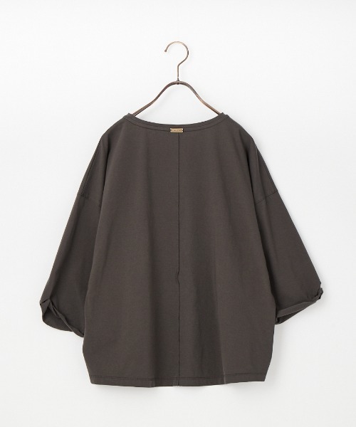 MICA&DEAL（マイカ＆ディール）の「[MICA&DEAL/マイカアンドディール] CHAILLY ロールスリーブ7分袖プリントTシャツ（Tシャツ/カットソー・レディース・ホワイト/ダークグレー/ベージュ・F）」の4枚目の写真