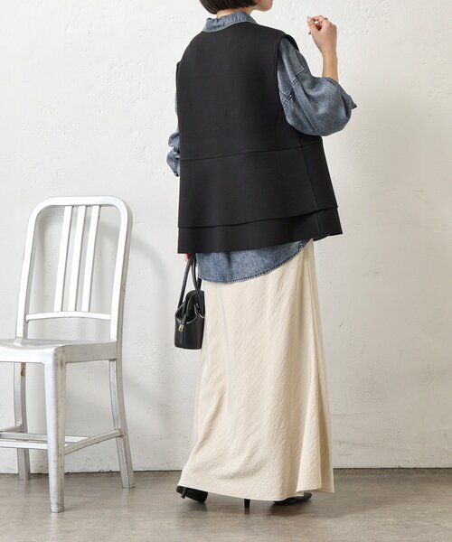 Jena espace merveilleux（ジェナ　エスパスメルヴェイユ）の「ペプラムフリルジレ（ベスト・レディース・ライトグレー/ブラック・FREE）」の10枚目の写真