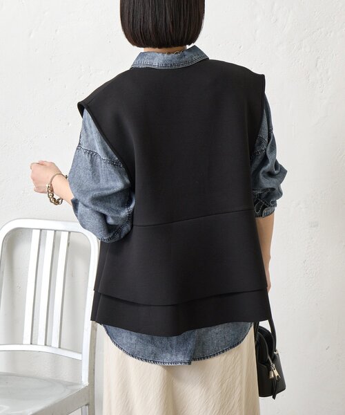 Jena espace merveilleux（ジェナ　エスパスメルヴェイユ）の「ペプラムフリルジレ（ベスト・レディース・ライトグレー/ブラック・FREE）」の15枚目の写真