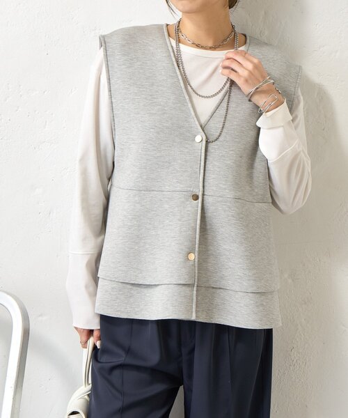 Jena espace merveilleux（ジェナ　エスパスメルヴェイユ）の「ペプラムフリルジレ（ベスト・レディース・ライトグレー/ブラック・FREE）」の21枚目の写真