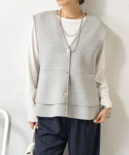 Jena espace merveilleux（ジェナ　エスパスメルヴェイユ）の「ペプラムフリルジレ（ベスト・レディース・ライトグレー/ブラック・FREE）」の22枚目の写真